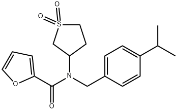 N-(1,1-dioxidotetrahydro-3-thienyl)-N-(4-isopropylbenzyl)-2-furamide Struktur