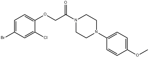 1-[(4-bromo-2-chlorophenoxy)acetyl]-4-(4-methoxyphenyl)piperazine Struktur