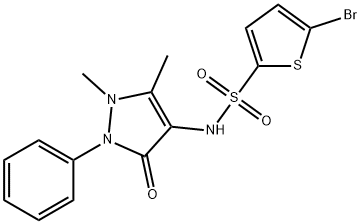 5-bromo-N-(1,5-dimethyl-3-oxo-2-phenyl-2,3-dihydro-1H-pyrazol-4-yl)-2-thiophenesulfonamide Struktur