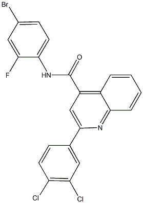 N-(4-bromo-2-fluorophenyl)-2-(3,4-dichlorophenyl)-4-quinolinecarboxamide Struktur