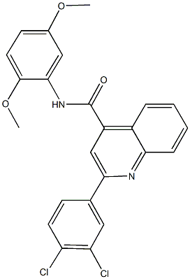 2-(3,4-dichlorophenyl)-N-(2,5-dimethoxyphenyl)-4-quinolinecarboxamide Struktur