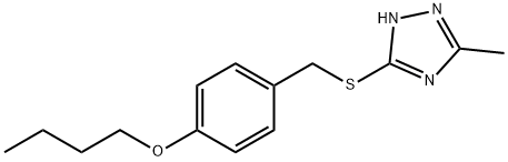 butyl 4-{[(5-methyl-4H-1,2,4-triazol-3-yl)sulfanyl]methyl}phenyl ether Struktur