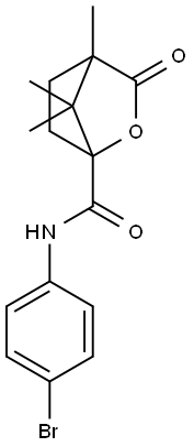 N-(4-bromophenyl)-4,7,7-trimethyl-3-oxo-2-oxabicyclo[2.2.1]heptane-1-carboxamide Struktur