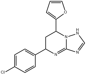 5-(4-chlorophenyl)-7-(2-furyl)-4,5,6,7-tetrahydro[1,2,4]triazolo[1,5-a]pyrimidine Struktur