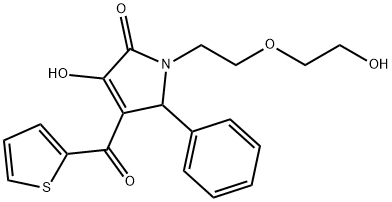 3-hydroxy-1-[2-(2-hydroxyethoxy)ethyl]-5-phenyl-4-(2-thienylcarbonyl)-1,5-dihydro-2H-pyrrol-2-one Struktur