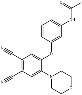 N-{3-[4,5-dicyano-2-(4-morpholinyl)phenoxy]phenyl}acetamide Struktur