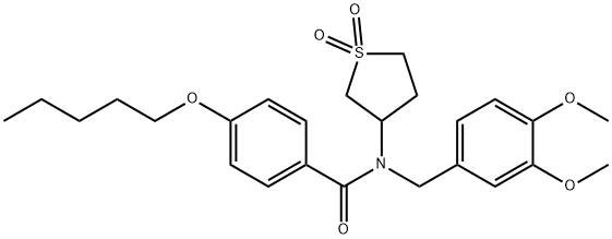 N-(3,4-dimethoxybenzyl)-N-(1,1-dioxidotetrahydro-3-thienyl)-4-(pentyloxy)benzamide Struktur