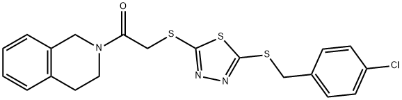 2-[({5-[(4-chlorobenzyl)sulfanyl]-1,3,4-thiadiazol-2-yl}sulfanyl)acetyl]-1,2,3,4-tetrahydroisoquinoline Struktur