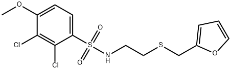 2,3-dichloro-N-{2-[(2-furylmethyl)sulfanyl]ethyl}-4-methoxybenzenesulfonamide Struktur