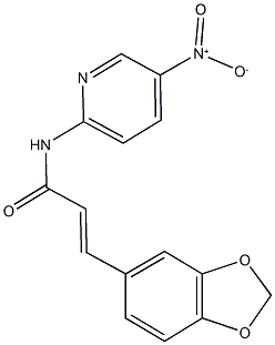 3-(1,3-benzodioxol-5-yl)-N-{5-nitro-2-pyridinyl}acrylamide Struktur