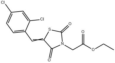 ethyl [5-(2,4-dichlorobenzylidene)-2,4-dioxo-1,3-thiazolidin-3-yl]acetate Struktur