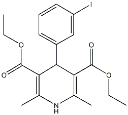 diethyl 4-(3-iodophenyl)-2,6-dimethyl-1,4-dihydropyridine-3,5-dicarboxylate Struktur