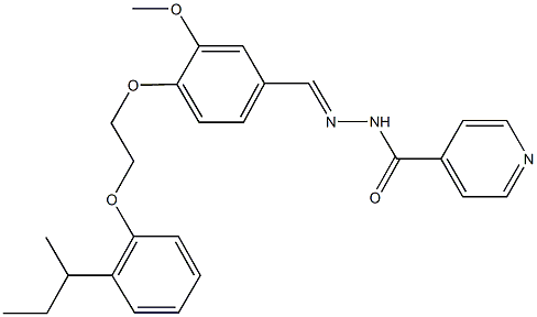 N'-{4-[2-(2-sec-butylphenoxy)ethoxy]-3-methoxybenzylidene}isonicotinohydrazide Struktur