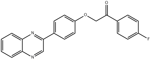 1-(4-fluorophenyl)-2-[4-(2-quinoxalinyl)phenoxy]ethanone Struktur