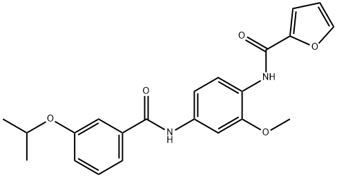 N-{4-[(3-isopropoxybenzoyl)amino]-2-methoxyphenyl}-2-furamide Struktur