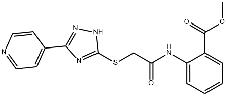 methyl 2-[({[5-(4-pyridinyl)-4H-1,2,4-triazol-3-yl]sulfanyl}acetyl)amino]benzoate Struktur