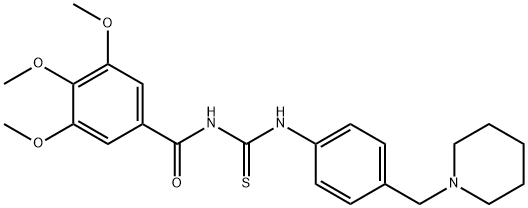 N-[4-(1-piperidinylmethyl)phenyl]-N'-(3,4,5-trimethoxybenzoyl)thiourea Struktur