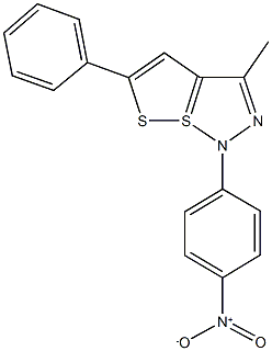 3-methyl-1-(4-nitrophenyl)-5-phenyl-1H-7lambda~4~-[1,2]dithiolo[5,1-e][1,2,3]thiadiazole Struktur