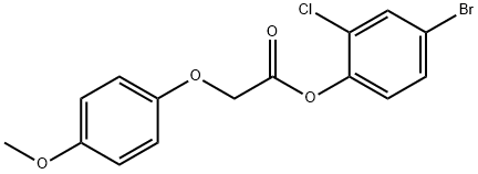 4-bromo-2-chlorophenyl (4-methoxyphenoxy)acetate Struktur