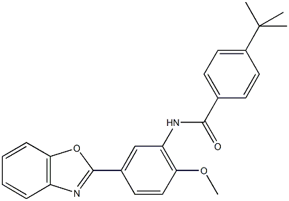 N-[5-(1,3-benzoxazol-2-yl)-2-methoxyphenyl]-4-tert-butylbenzamide Struktur