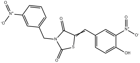 5-(4-hydroxy-3-nitrobenzylidene)-3-(3-nitrobenzyl)-1,3-thiazolidine-2,4-dione Struktur