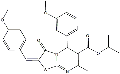 isopropyl 2-(4-methoxybenzylidene)-5-(3-methoxyphenyl)-7-methyl-3-oxo-2,3-dihydro-5H-[1,3]thiazolo[3,2-a]pyrimidine-6-carboxylate Struktur