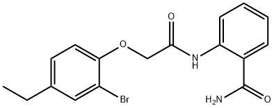 2-{[(2-bromo-4-ethylphenoxy)acetyl]amino}benzamide Struktur