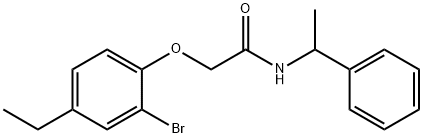 2-(2-bromo-4-ethylphenoxy)-N-(1-phenylethyl)acetamide Struktur