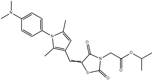 isopropyl [5-({1-[4-(dimethylamino)phenyl]-2,5-dimethyl-1H-pyrrol-3-yl}methylene)-2,4-dioxo-1,3-thiazolidin-3-yl]acetate Struktur