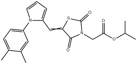 isopropyl (5-{[1-(3,4-dimethylphenyl)-1H-pyrrol-2-yl]methylene}-2,4-dioxo-1,3-thiazolidin-3-yl)acetate Struktur