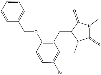 5-[2-(benzyloxy)-5-bromobenzylidene]-1,3-dimethyl-2-thioxoimidazolidin-4-one Struktur