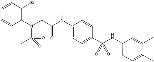 2-[2-bromo(methylsulfonyl)anilino]-N-{4-[(3,4-dimethylanilino)sulfonyl]phenyl}acetamide Struktur