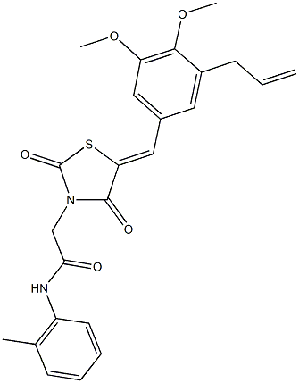 2-[5-(3-allyl-4,5-dimethoxybenzylidene)-2,4-dioxo-1,3-thiazolidin-3-yl]-N-(2-methylphenyl)acetamide Struktur