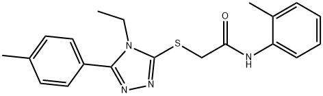 2-{[4-ethyl-5-(4-methylphenyl)-4H-1,2,4-triazol-3-yl]sulfanyl}-N-(2-methylphenyl)acetamide Struktur