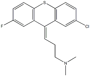 N-[3-(2-chloro-7-fluoro-9H-thioxanthen-9-ylidene)propyl]-N,N-dimethylamine Struktur