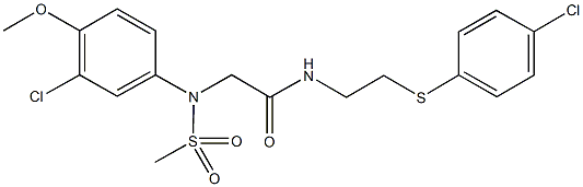 2-[3-chloro-4-methoxy(methylsulfonyl)anilino]-N-{2-[(4-chlorophenyl)sulfanyl]ethyl}acetamide Struktur