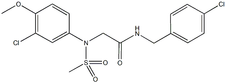 N-(4-chlorobenzyl)-2-[3-chloro-4-methoxy(methylsulfonyl)anilino]acetamide Struktur