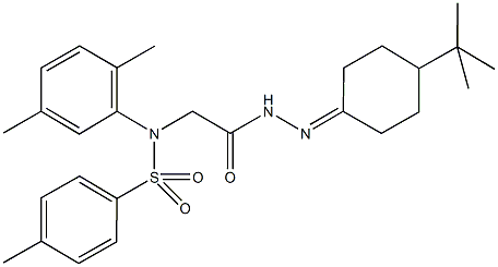 N-{2-[2-(4-tert-butylcyclohexylidene)hydrazino]-2-oxoethyl}-N-(2,5-dimethylphenyl)-4-methylbenzenesulfonamide Struktur