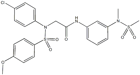 2-{4-chloro[(4-methoxyphenyl)sulfonyl]anilino}-N-{3-[methyl(methylsulfonyl)amino]phenyl}acetamide Struktur