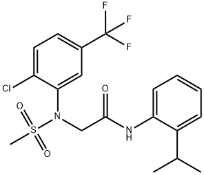 2-[2-chloro(methylsulfonyl)-5-(trifluoromethyl)anilino]-N-(2-isopropylphenyl)acetamide Struktur