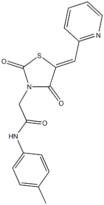 2-[2,4-dioxo-5-(2-pyridinylmethylene)-1,3-thiazolidin-3-yl]-N-(4-methylphenyl)acetamide Struktur