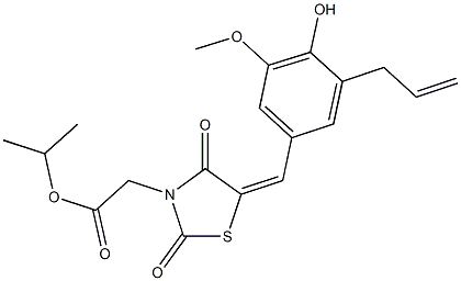 isopropyl [5-(3-allyl-4-hydroxy-5-methoxybenzylidene)-2,4-dioxo-1,3-thiazolidin-3-yl]acetate Struktur