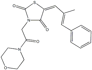 5-(2-methyl-3-phenyl-2-propenylidene)-3-[2-(4-morpholinyl)-2-oxoethyl]-1,3-thiazolidine-2,4-dione Struktur