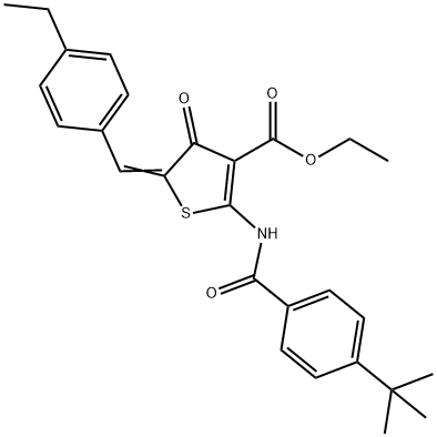 ethyl 2-[(4-tert-butylbenzoyl)amino]-5-(4-ethylbenzylidene)-4-oxo-4,5-dihydro-3-thiophenecarboxylate Struktur