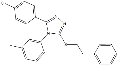 3-(4-chlorophenyl)-4-(3-methylphenyl)-5-[(2-phenylethyl)sulfanyl]-4H-1,2,4-triazole Struktur