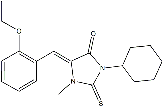 3-cyclohexyl-5-(2-ethoxybenzylidene)-1-methyl-2-thioxo-4-imidazolidinone Struktur