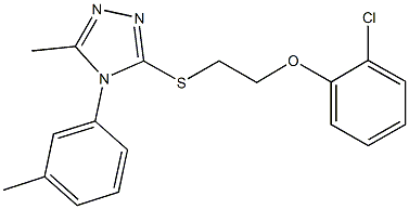 3-{[2-(2-chlorophenoxy)ethyl]sulfanyl}-5-methyl-4-(3-methylphenyl)-4H-1,2,4-triazole Struktur