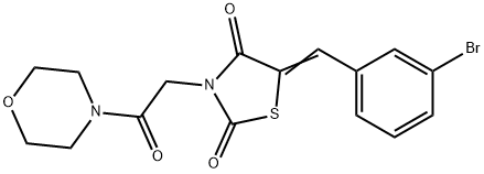 5-(3-bromobenzylidene)-3-[2-(4-morpholinyl)-2-oxoethyl]-1,3-thiazolidine-2,4-dione Struktur