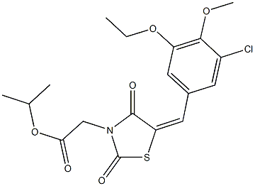 isopropyl [5-(3-chloro-5-ethoxy-4-methoxybenzylidene)-2,4-dioxo-1,3-thiazolidin-3-yl]acetate Struktur