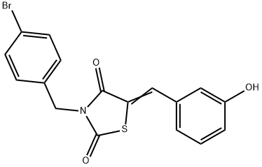 3-(4-bromobenzyl)-5-(3-hydroxybenzylidene)-1,3-thiazolidine-2,4-dione Struktur